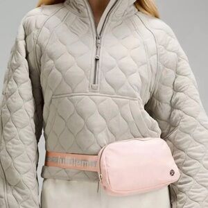 Lululemon Everywhere Crossbody/Belt Bag Wordmark Pink Mist/Silver